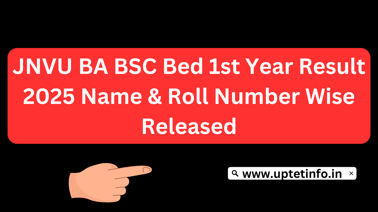 JNVU BA BSC Bed 1st Year Result 2025